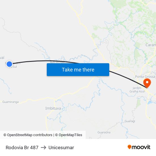 Rodovia Br 487 to Unicesumar map