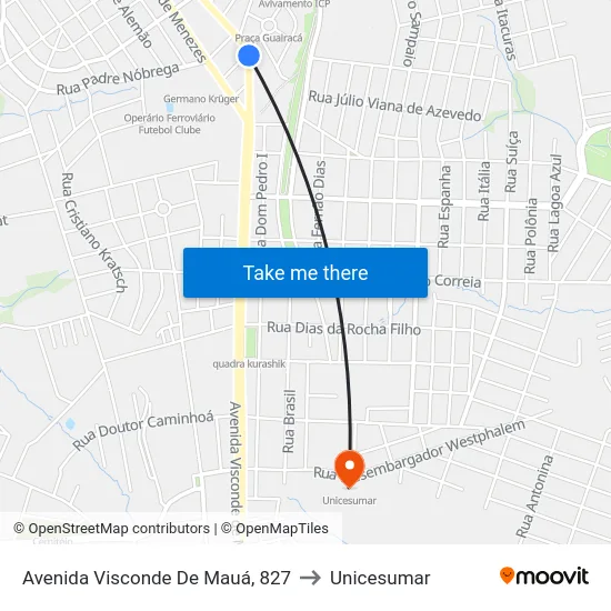 Avenida Visconde De Mauá, 827 to Unicesumar map