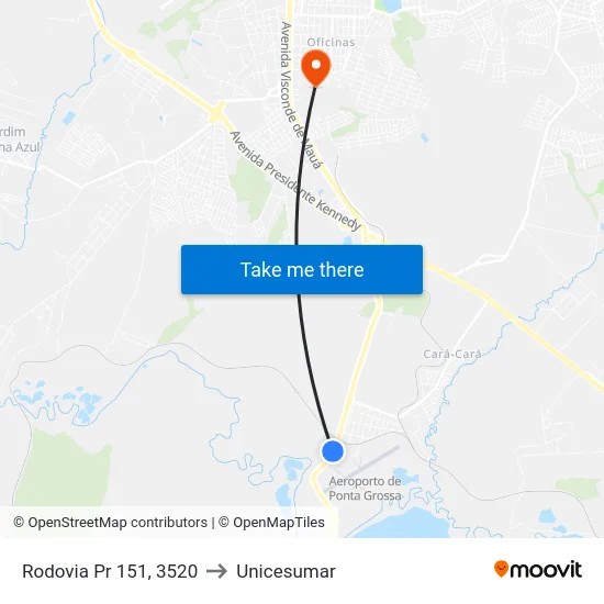 Rodovia Pr 151, 3520 to Unicesumar map