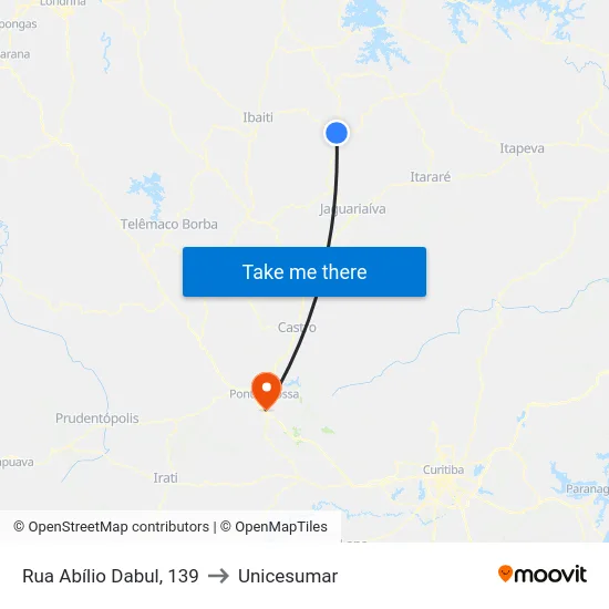 Rua Abílio Dabul, 139 to Unicesumar map