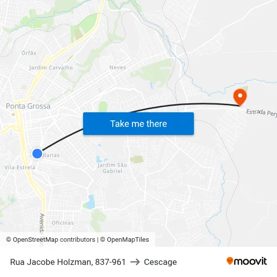 Rua Jacobe Holzman, 837-961 to Cescage map