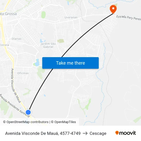 Avenida Visconde De Mauá, 4577-4749 to Cescage map