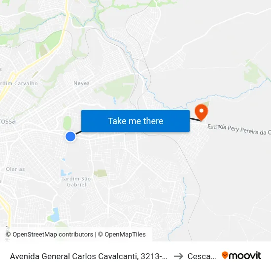 Avenida General Carlos Cavalcanti, 3213-3341 to Cescage map