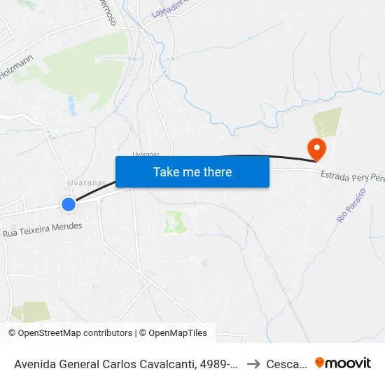 Avenida General Carlos Cavalcanti, 4989-5093 to Cescage map