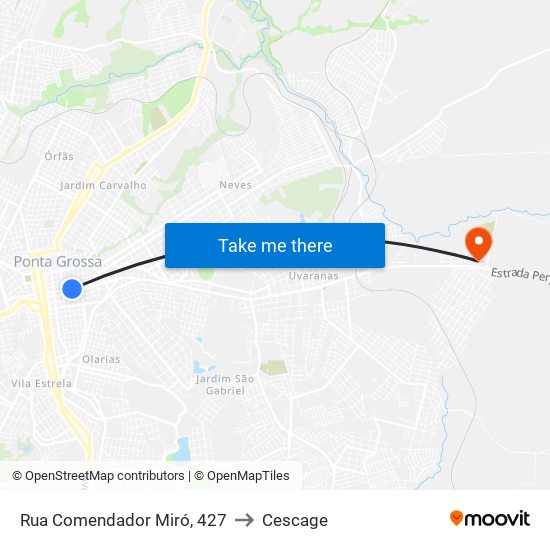 Rua Comendador Miró, 427 to Cescage map