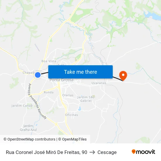 Rua Coronel José Miró De Freitas, 90 to Cescage map