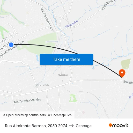 Rua Almirante Barroso, 2050-2074 to Cescage map