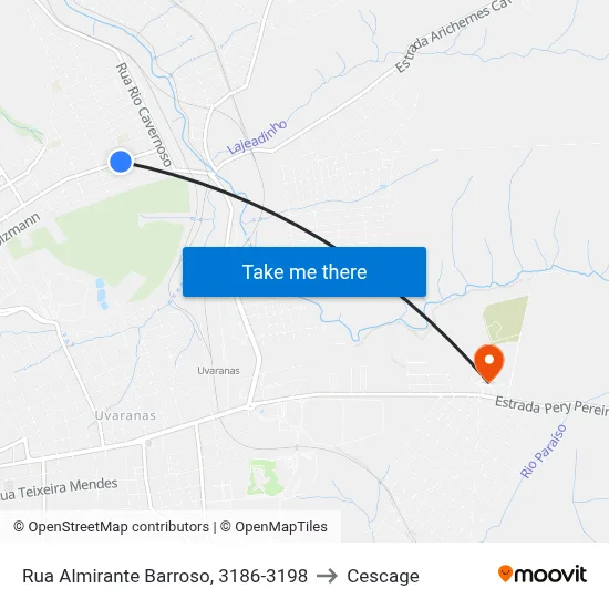 Rua Almirante Barroso, 3186-3198 to Cescage map