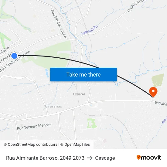 Rua Almirante Barroso, 2049-2073 to Cescage map