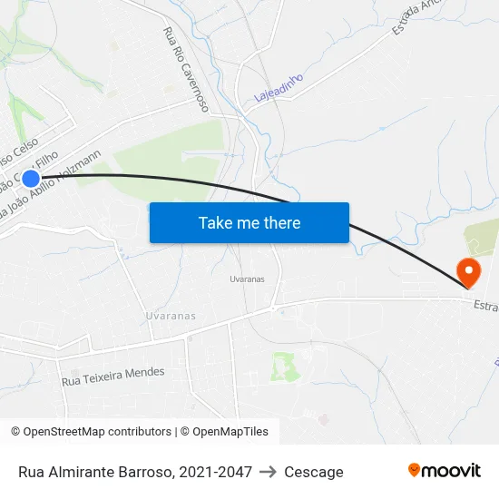 Rua Almirante Barroso, 2021-2047 to Cescage map