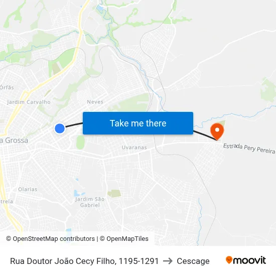 Rua Doutor João Cecy Filho, 1195-1291 to Cescage map