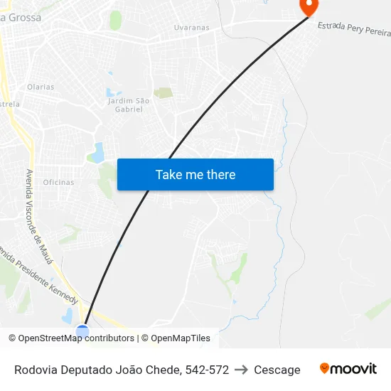 Rodovia Deputado João Chede, 542-572 to Cescage map