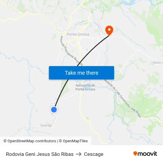 Rodovia Geni Jesus São Ribas to Cescage map