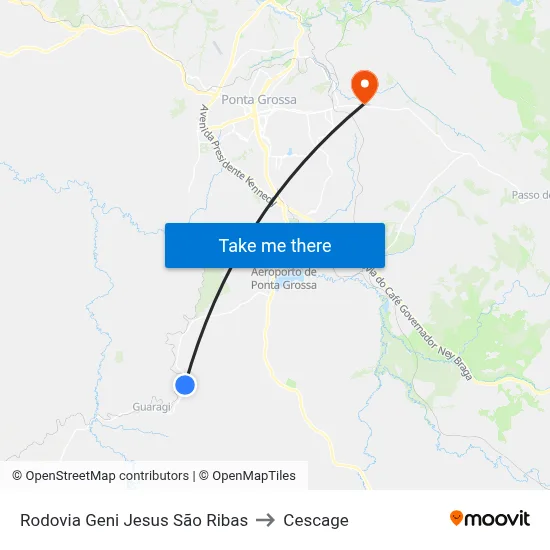 Rodovia Geni Jesus São Ribas to Cescage map
