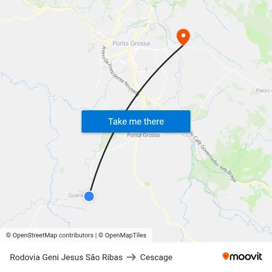 Rodovia Geni Jesus São Ribas to Cescage map