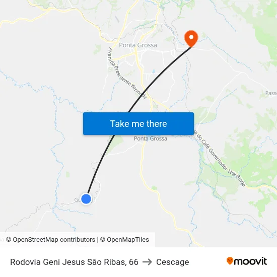 Rodovia Geni Jesus São Ribas, 66 to Cescage map