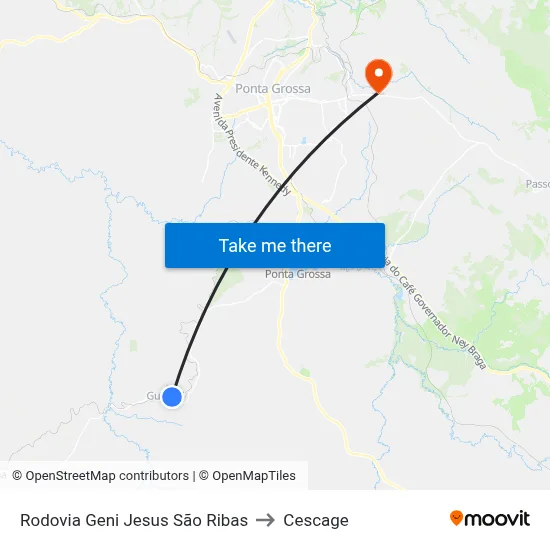 Rodovia Geni Jesus São Ribas to Cescage map