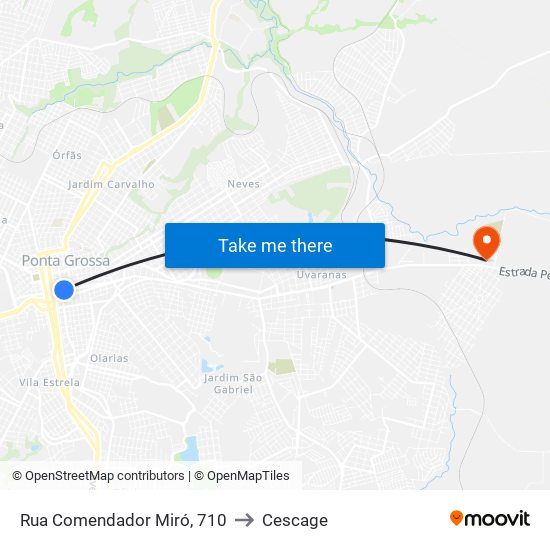 Rua Comendador Miró, 710 to Cescage map