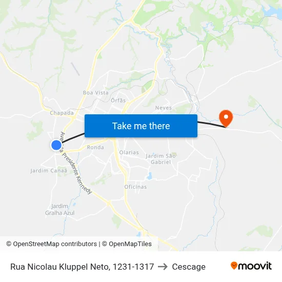 Rua Nicolau Kluppel Neto, 1231-1317 to Cescage map