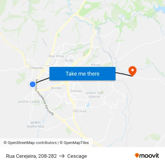 Rua Cerejeira, 208-282 to Cescage map
