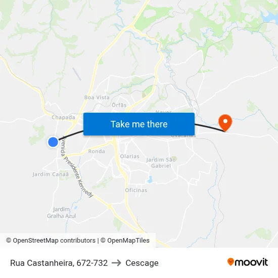 Rua Castanheira, 672-732 to Cescage map