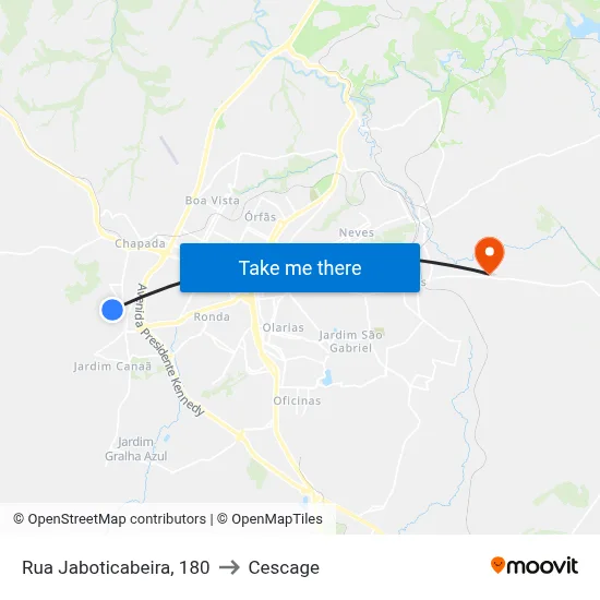 Rua Jaboticabeira, 180 to Cescage map