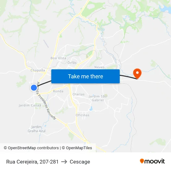 Rua Cerejeira, 207-281 to Cescage map
