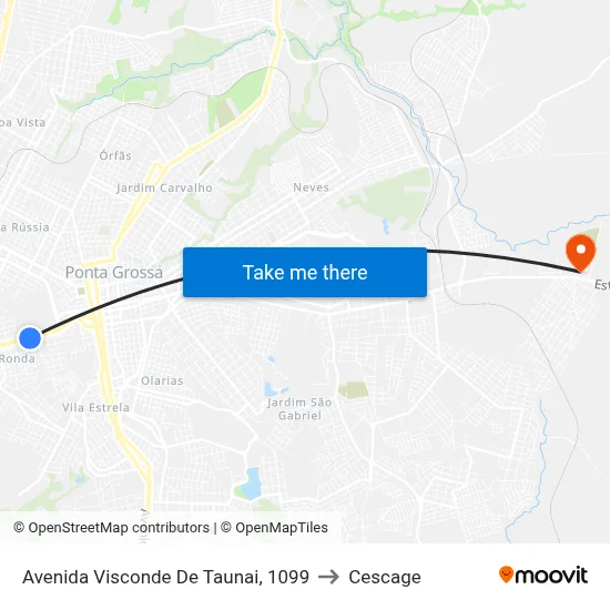 Avenida Visconde De Taunai, 1099 to Cescage map