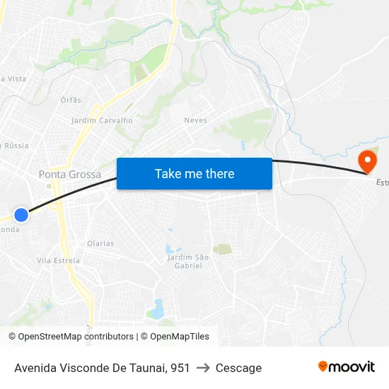Avenida Visconde De Taunai, 951 to Cescage map