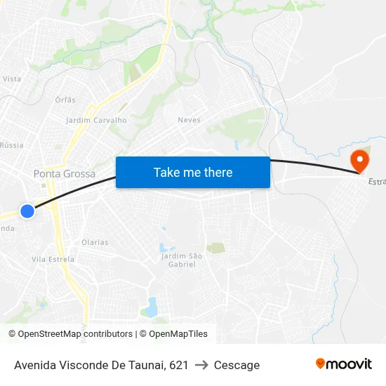 Avenida Visconde De Taunai, 621 to Cescage map