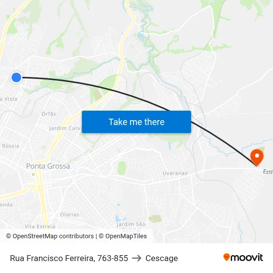 Rua Francisco Ferreira, 763-855 to Cescage map