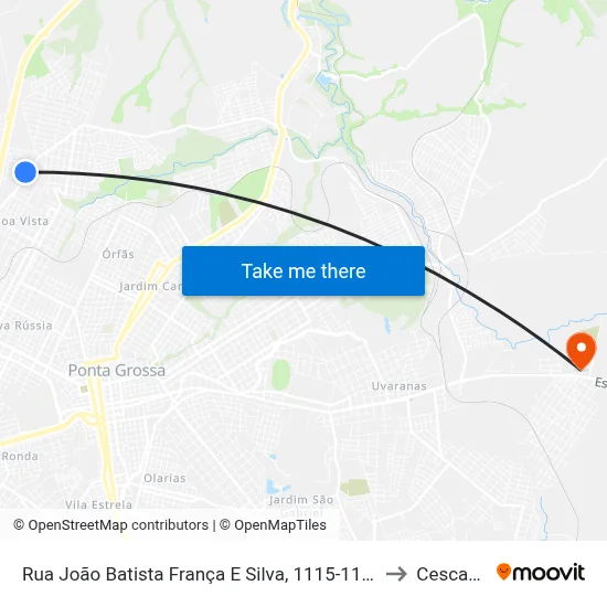 Rua João Batista França E Silva, 1115-1137 to Cescage map