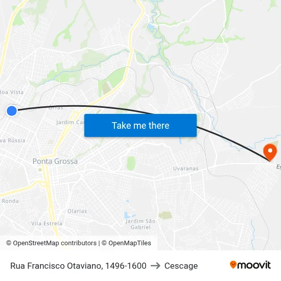 Rua Francisco Otaviano, 1496-1600 to Cescage map
