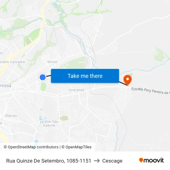 Rua Quinze De Setembro, 1085-1151 to Cescage map