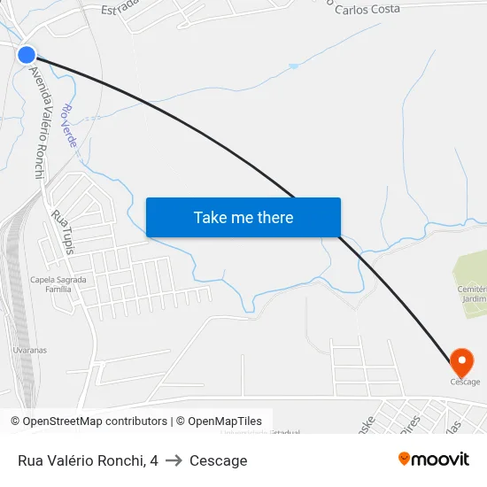 Rua Valério Ronchi, 4 to Cescage map