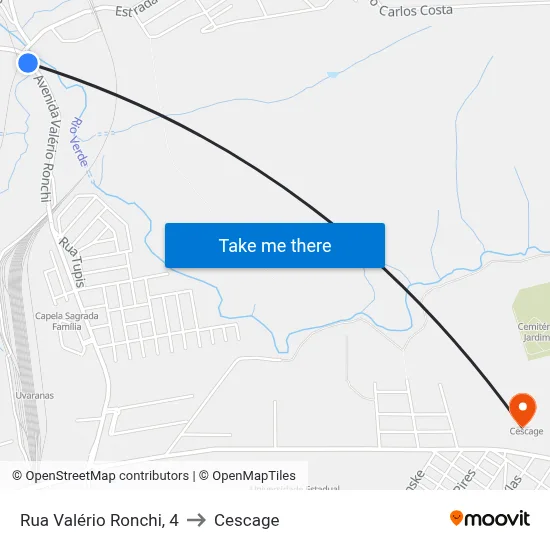 Rua Valério Ronchi, 4 to Cescage map