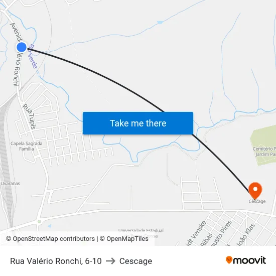 Rua Valério Ronchi, 6-10 to Cescage map