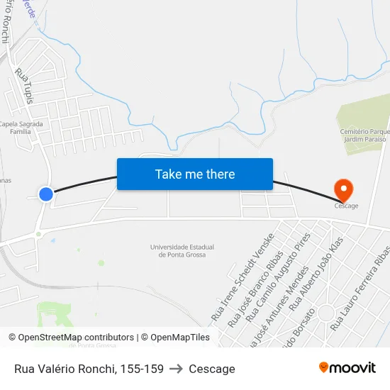 Rua Valério Ronchi, 155-159 to Cescage map