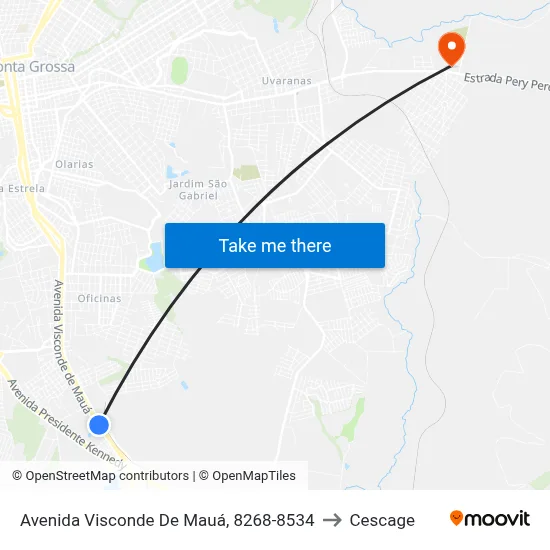 Avenida Visconde De Mauá, 8268-8534 to Cescage map