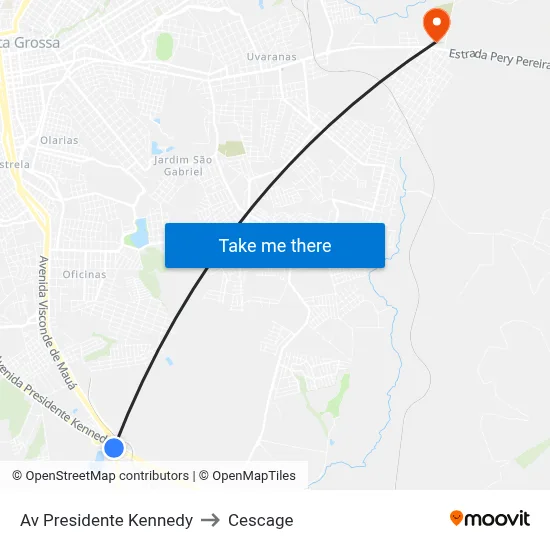 Av Presidente Kennedy to Cescage map