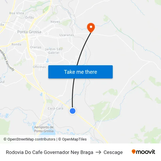 Rodovia Do Cafe Governador Ney Braga to Cescage map