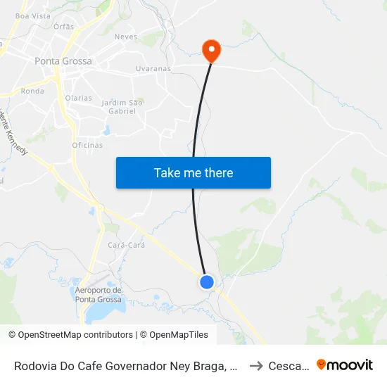 Rodovia Do Cafe Governador Ney Braga, 16731 to Cescage map