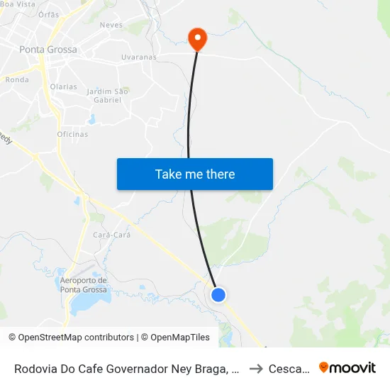 Rodovia Do Cafe Governador Ney Braga, 227 to Cescage map
