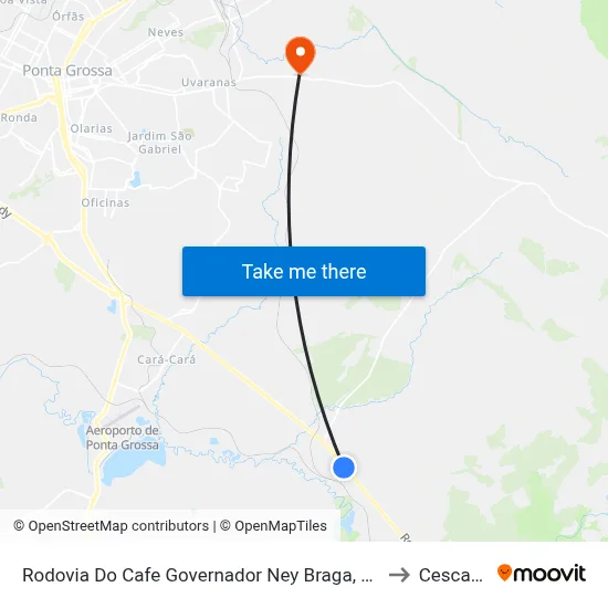 Rodovia Do Cafe Governador Ney Braga, 227 to Cescage map