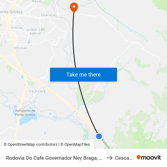 Rodovia Do Cafe Governador Ney Braga, 324 to Cescage map