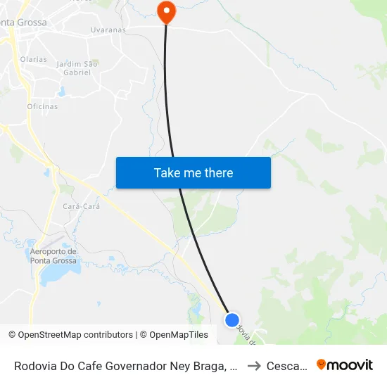 Rodovia Do Cafe Governador Ney Braga, 660 to Cescage map