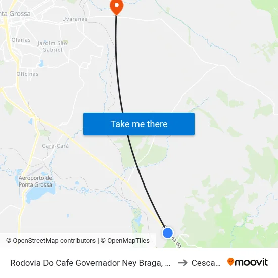 Rodovia Do Cafe Governador Ney Braga, 654 to Cescage map