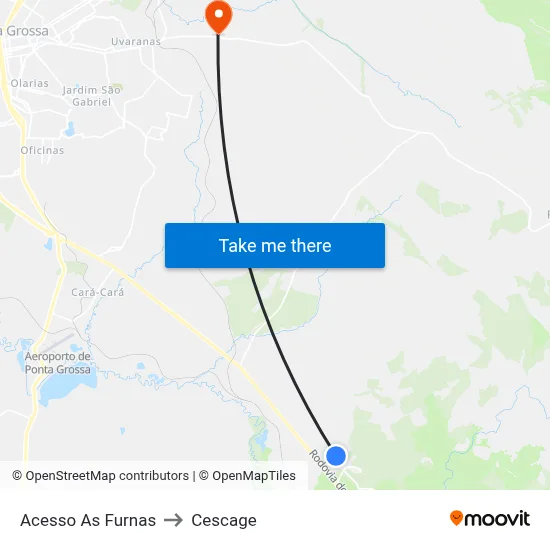 Acesso As Furnas to Cescage map