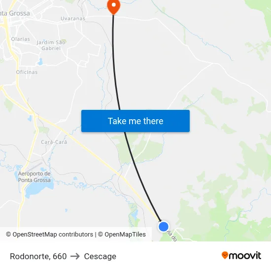Rodonorte, 660 to Cescage map