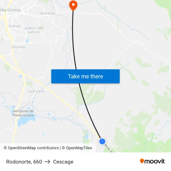 Rodonorte, 660 to Cescage map